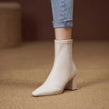 Soft Leather Zip-Back Velvet-Lined Skinny Boots — Sleek Heels