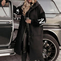 Women’s Letter Print Hooded Coat